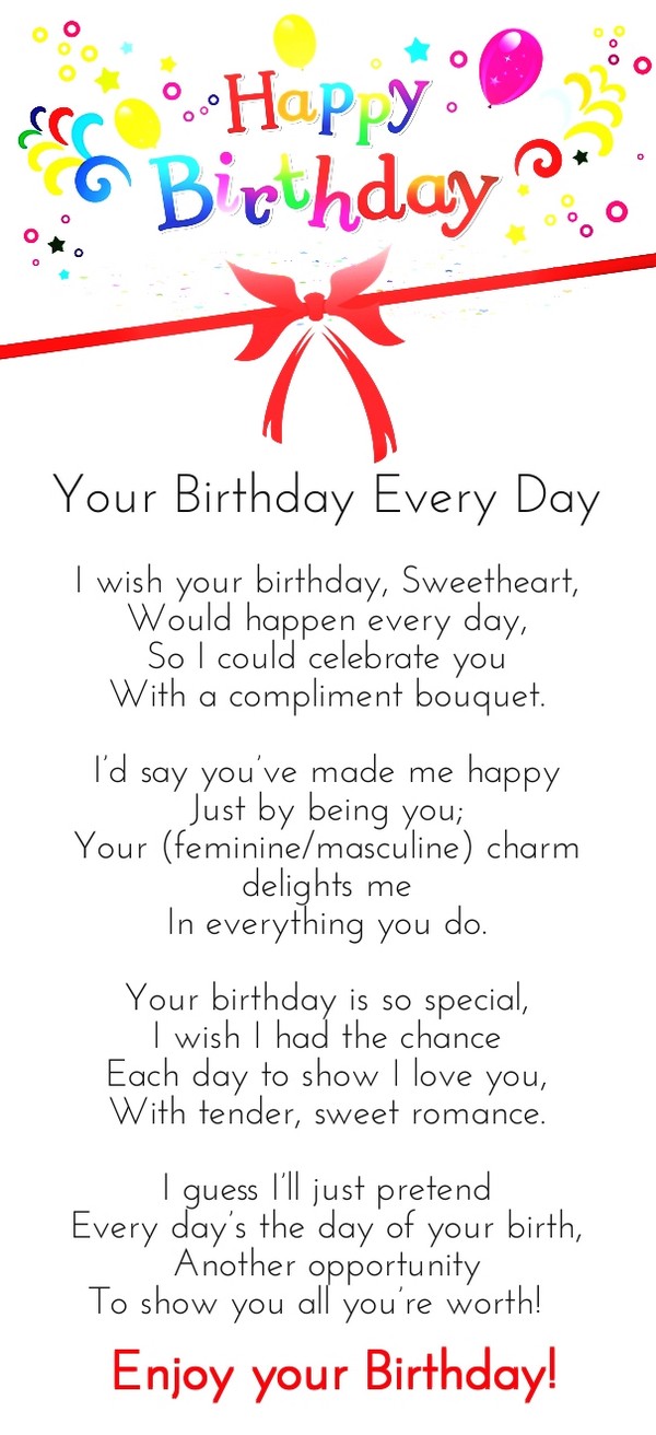 Poesie d'amore di compleanno per Lei
